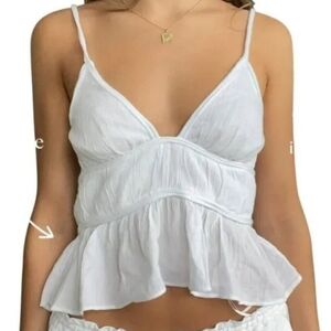 ZARA WHITE WOVEN TANK TOP